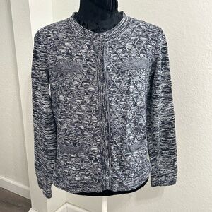 Jones New York Signature Quilted Knit Button-Up Cardigan | Size Large